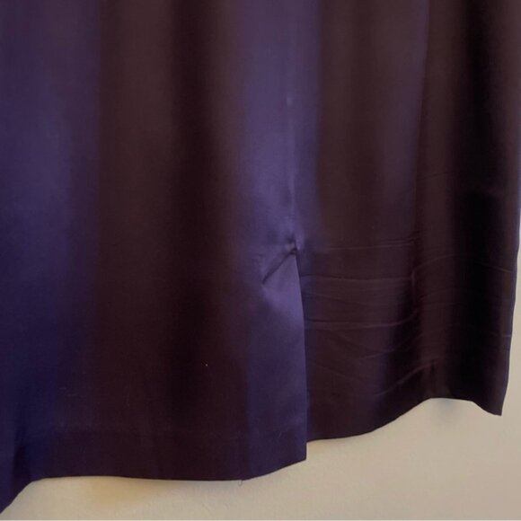 Vintage Jacob 100% Silk Deep Purple Lined Pencil Skirt w Pleated Waist Detail - Picture 14 of 15